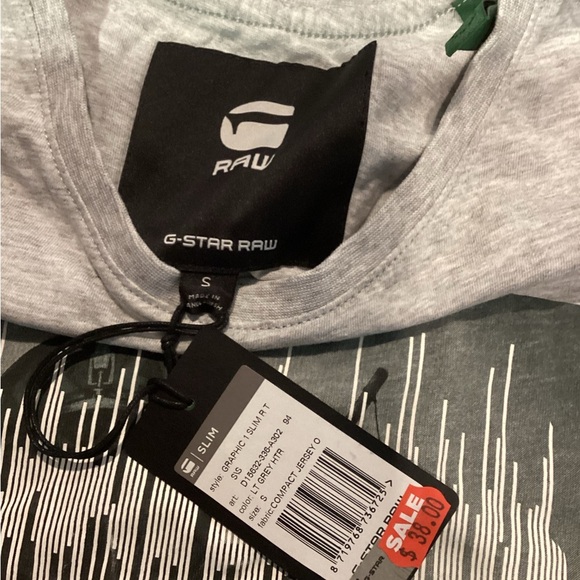 G-STAR RAW Gray Graphic T-Shirt – Size S - NWT - Picture 2 of 9